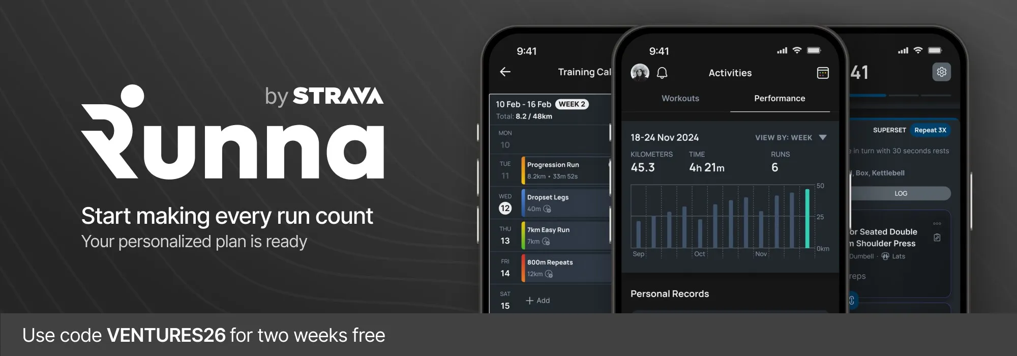 Runna by Strava - 2 Weeks Free with VENTURES26 Runna by Strava - 2 Weeks Free with VENTURES26
